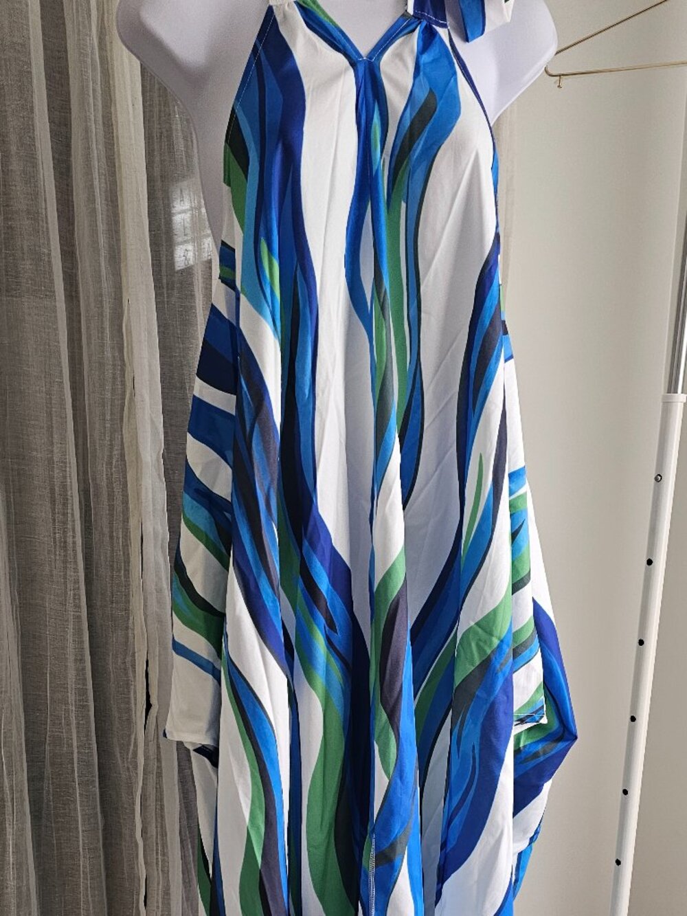 Women's Beach Summer Off Shoulder Striped Midmaxi Dress Size 0XL NEW